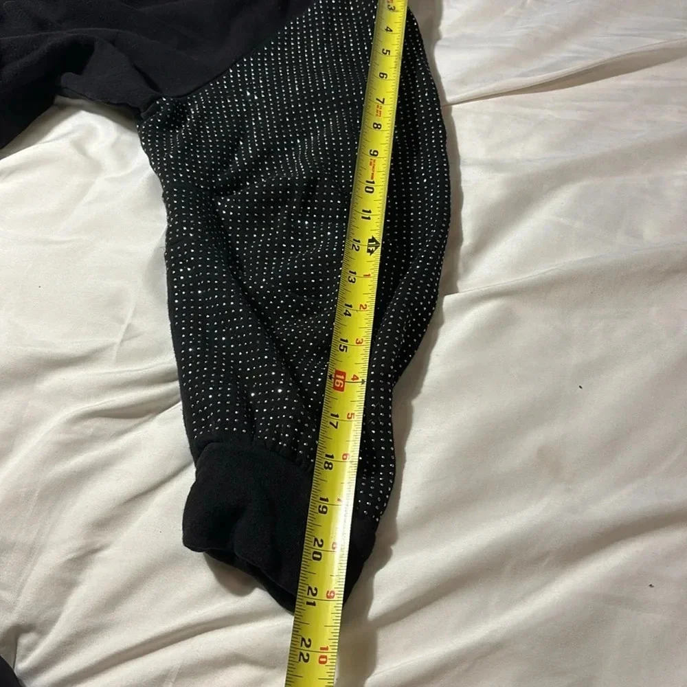 INC Womens Embellished-Sleeve Black Sweatshirt - Picture 9 of 12